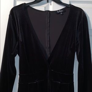 Black velvet romper